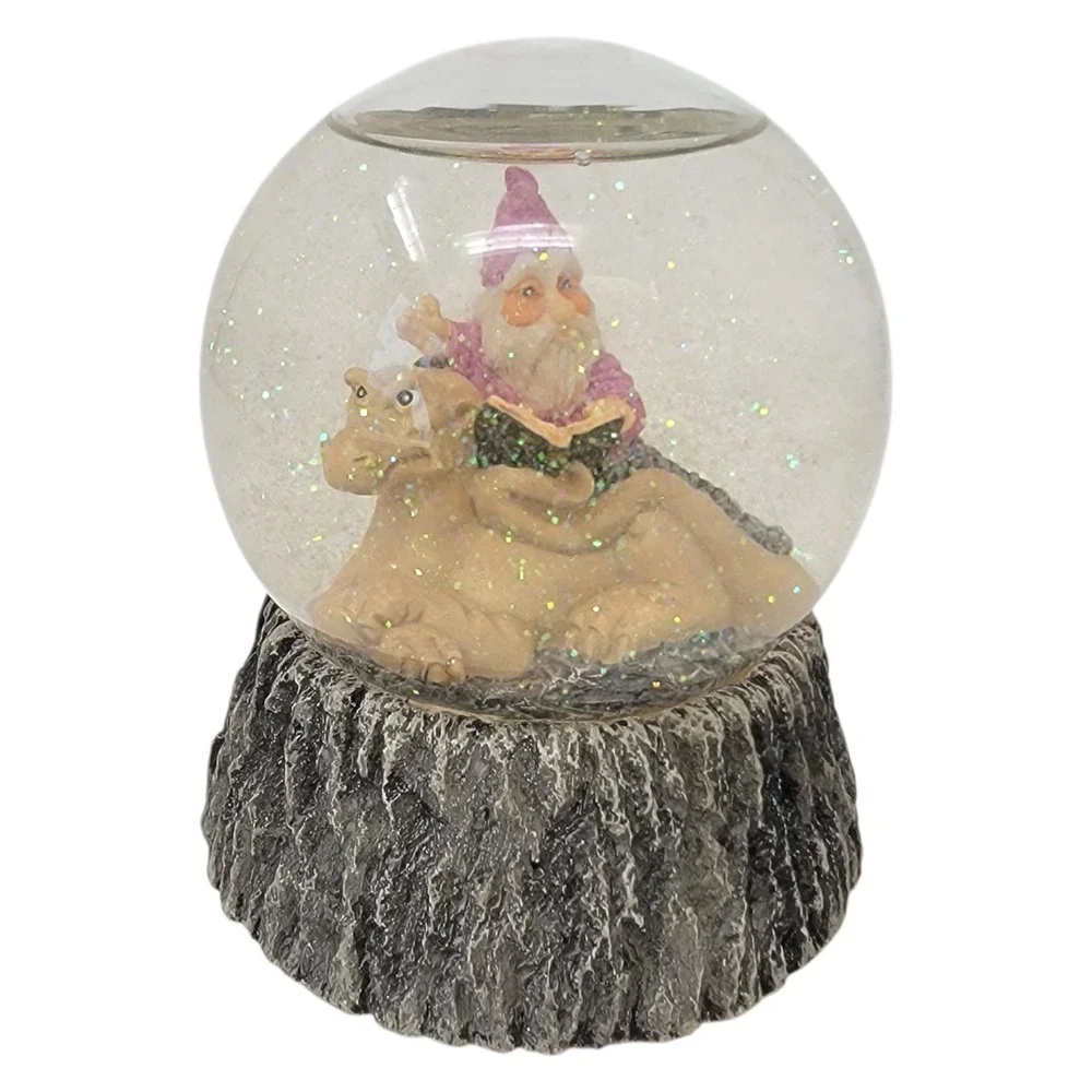 Krystonia Snow Globe Wizard Musical Puff The Magic Dragon Mythical Vintage 80s